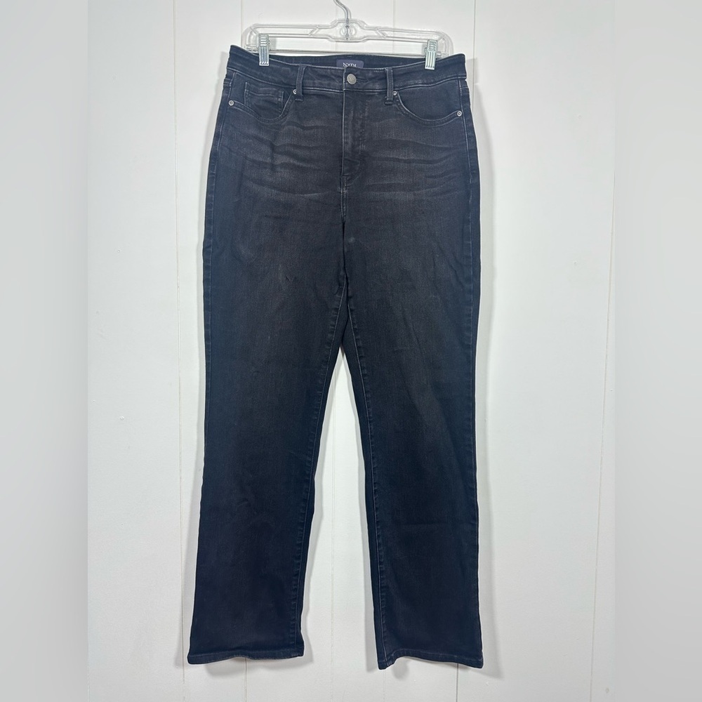 NYDJ Relaxed Straight Leg Black Jeans Womens Size 10 Denim Stretch